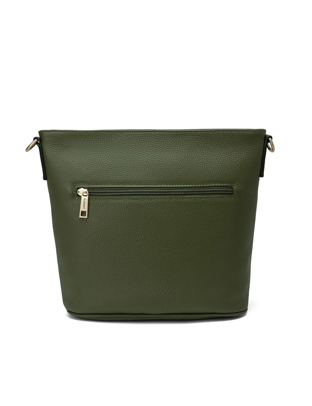MACKENZIE LEATHER BUCKET BAG- E1-0833-OLIVE
