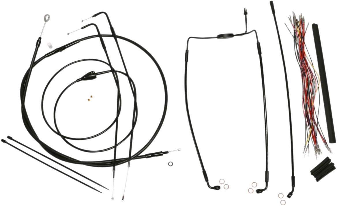 Magnum 486282 Black Vinyl XR Handlebar Installation Kit with Black Fittings for 15-17in. Ape