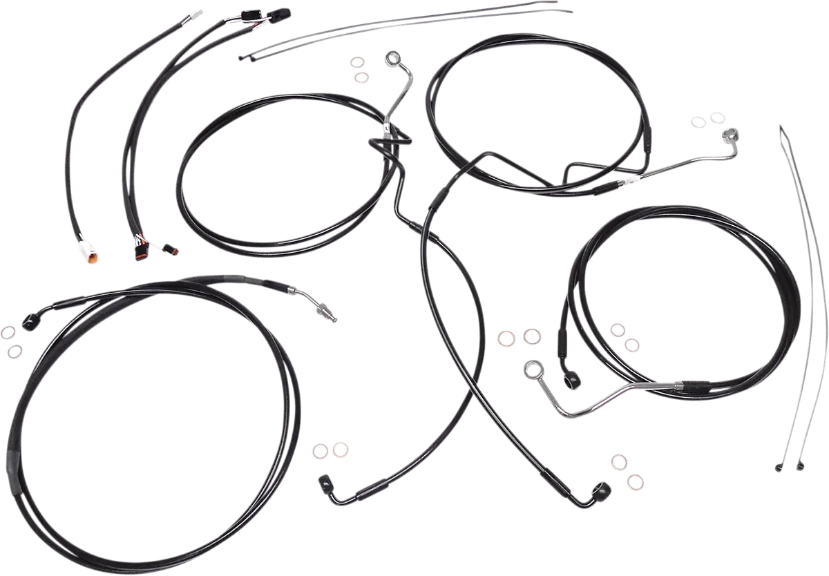 Magnum 486691 Black XR Handlebar Installation Kit with Black Fittings for 12-14in. Ape