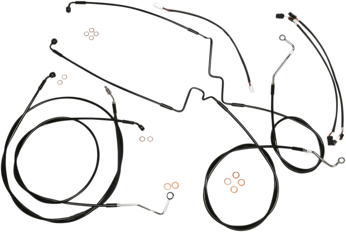 Magnum 486842 Black Vinyl XR Handlebar Installation Kit with Black Fittings for 15-17in. Ape