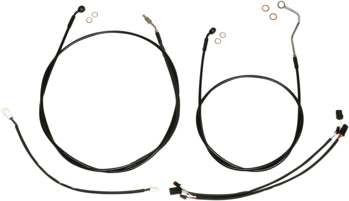 Magnum 486852 Black Vinyl XR Handlebar Installation Kit with Black Fittings for 15-17in. Ape