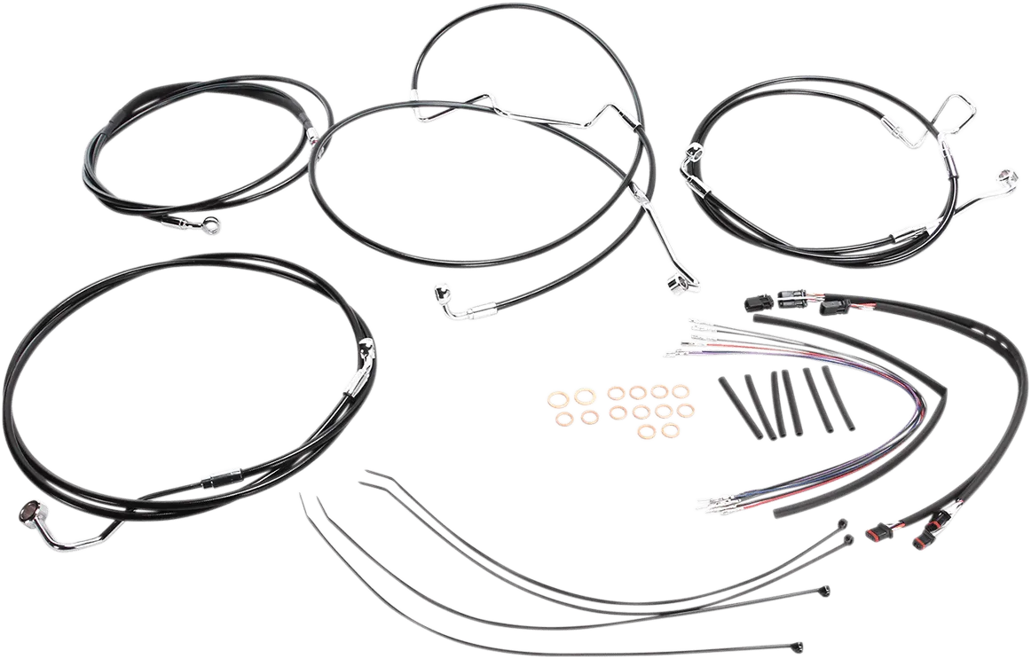 Magnum 489342 Black Vinyl XR Handlebar Installation Kit for 15-17in. Ape