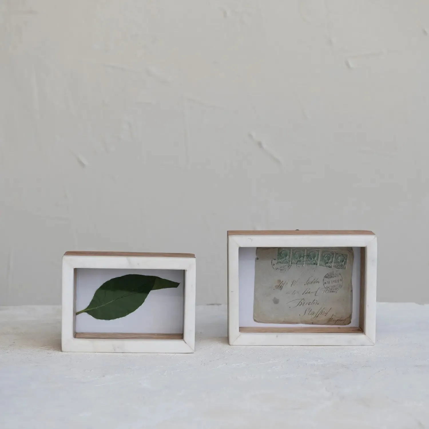 MARBLE & MANGO WOOD SHADOW BOX PHOTO FRAME