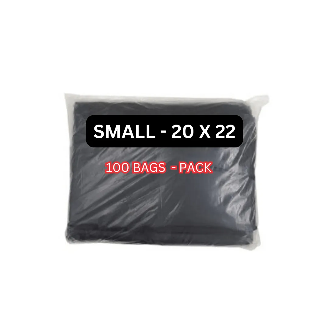 Mega Luxe Garbage Bags, ideally for cleanup jobs all around the home or office with strength and large capacity - Black.(Small, Medium, Large, Jumbo) - GB0004