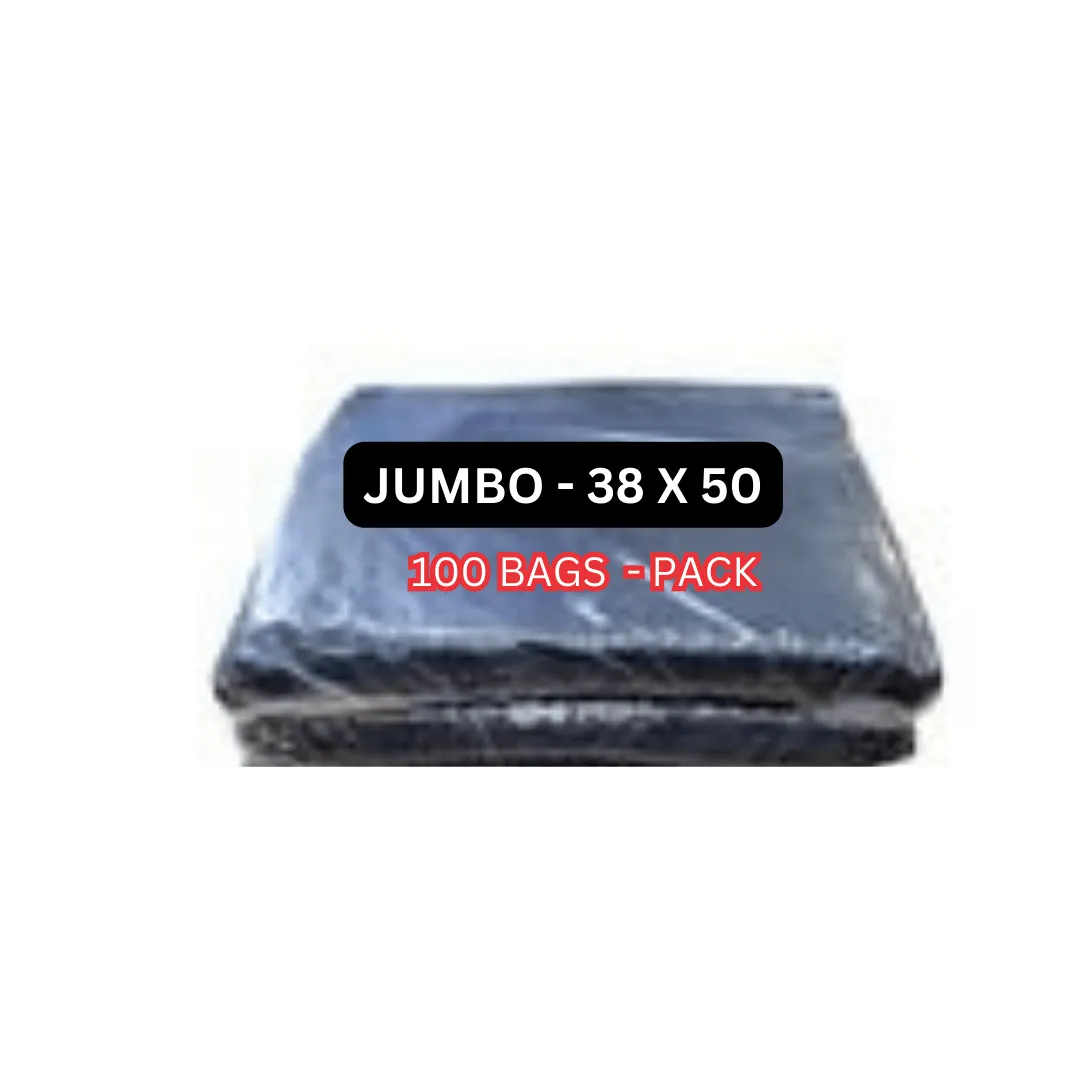 Mega Luxe Garbage Bags, ideally for cleanup jobs all around the home or office with strength and large capacity - Black.(Small, Medium, Large, Jumbo) - GB0004