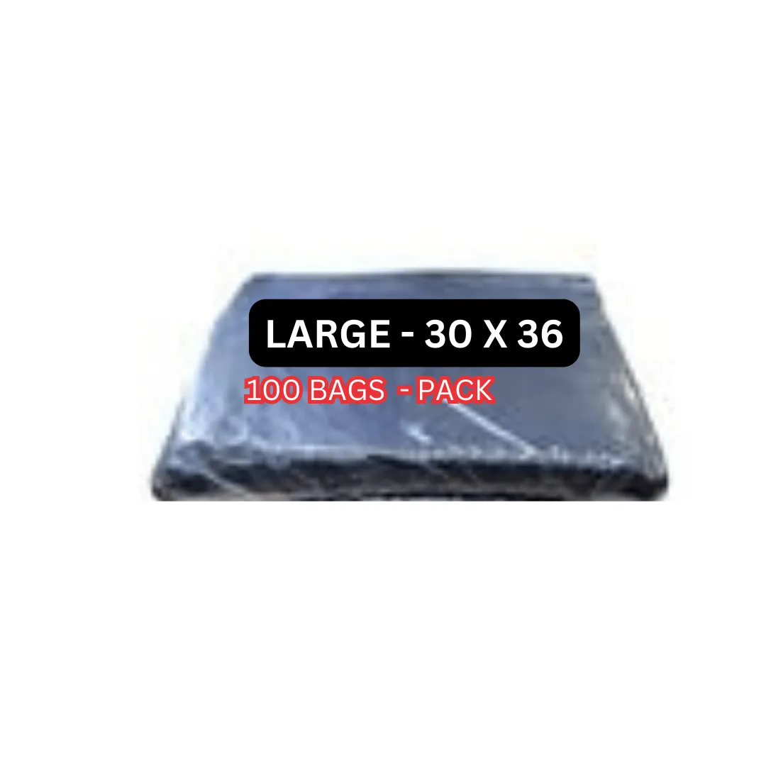 Mega Luxe Garbage Bags, ideally for cleanup jobs all around the home or office with strength and large capacity - Black.(Small, Medium, Large, Jumbo) - GB0004
