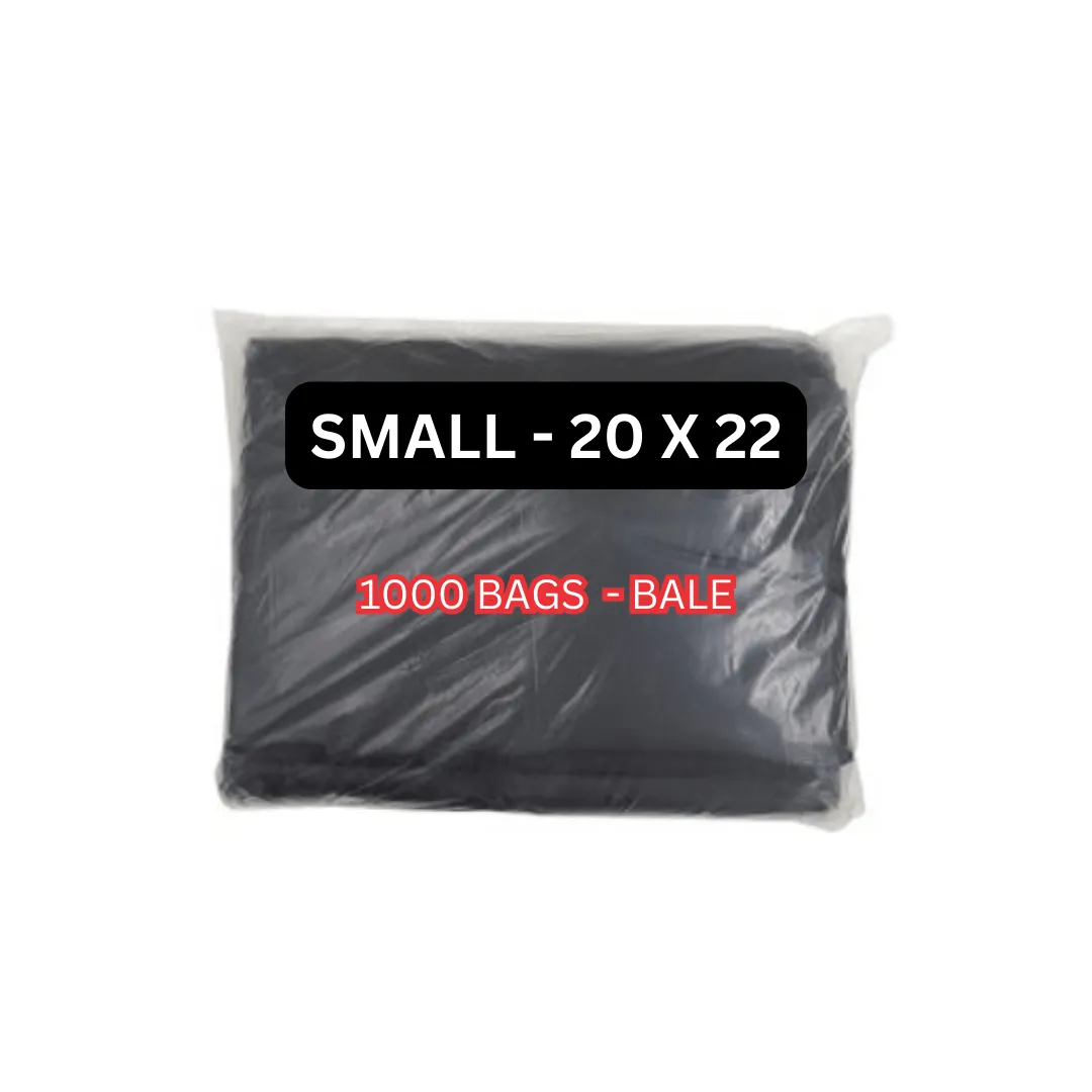 Mega Luxe Garbage Bags, ideally for cleanup jobs all around the home or office with strength and large capacity - Black.(Small, Medium, Large, Jumbo) - GB0004
