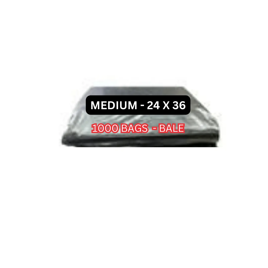 Mega Luxe Garbage Bags, ideally for cleanup jobs all around the home or office with strength and large capacity - Black.(Small, Medium, Large, Jumbo) - GB0004