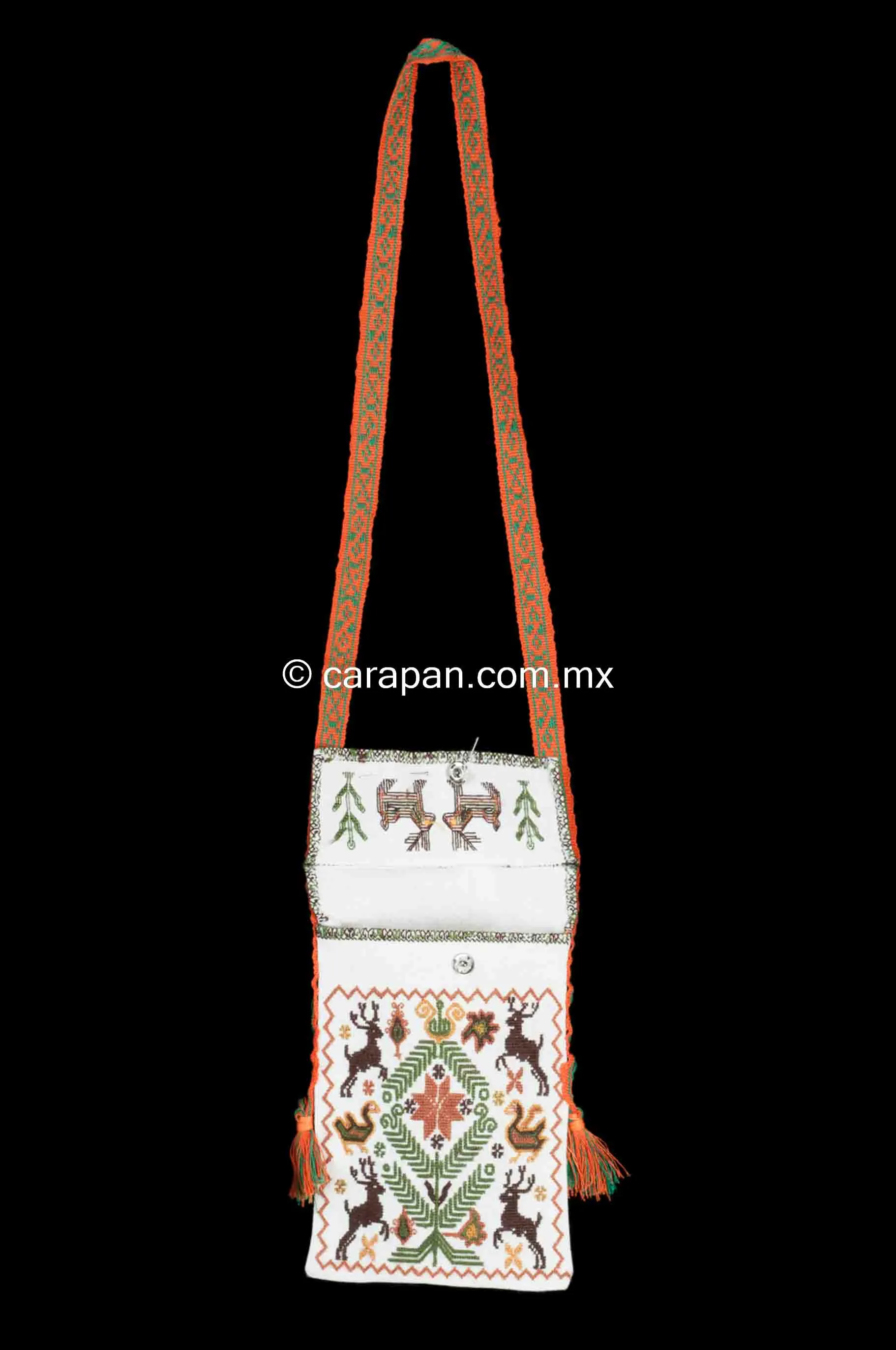 Mexican Textile Bag Embroidered by Mazahua Indigenous People