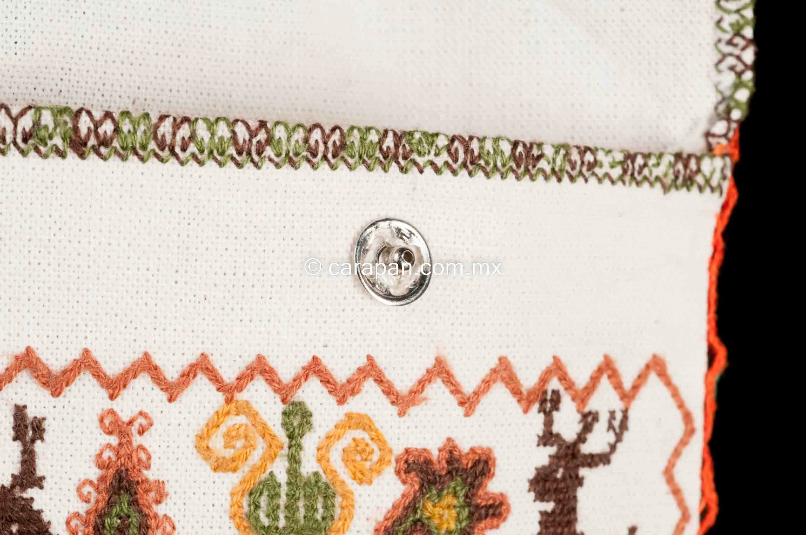 Mexican Textile Bag Embroidered by Mazahua Indigenous People