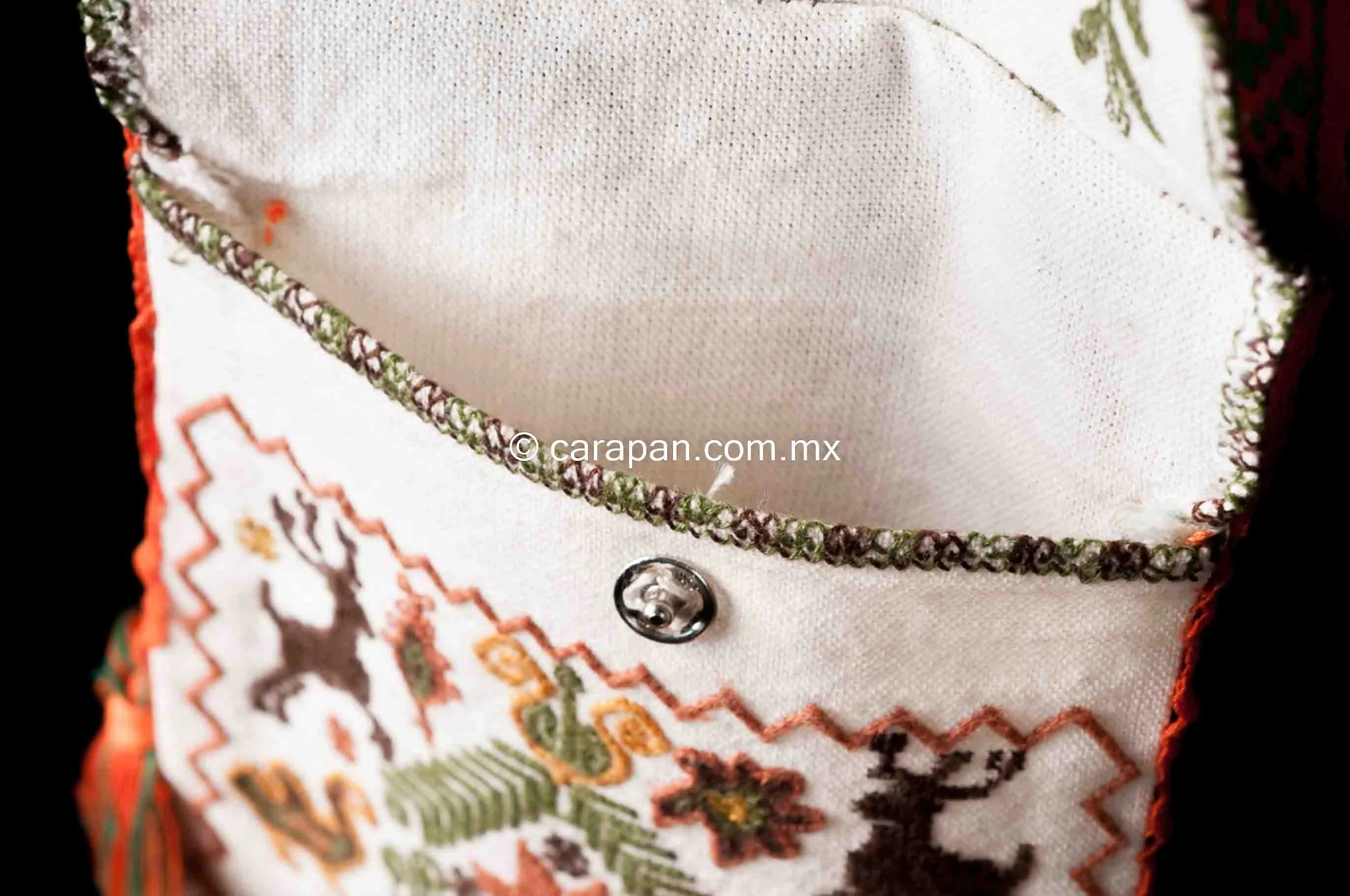 Mexican Textile Bag Embroidered by Mazahua Indigenous People