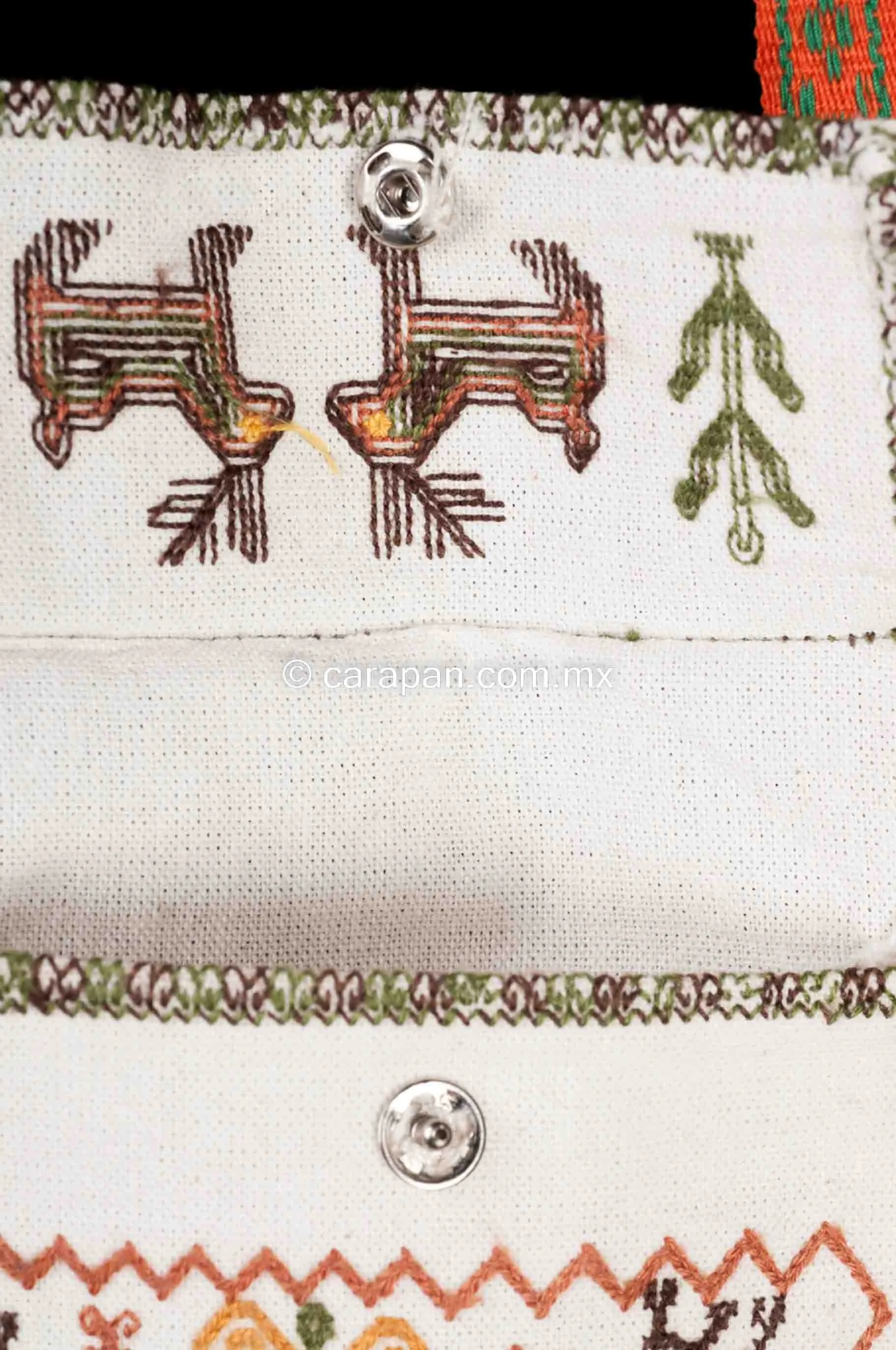 Mexican Textile Bag Embroidered by Mazahua Indigenous People