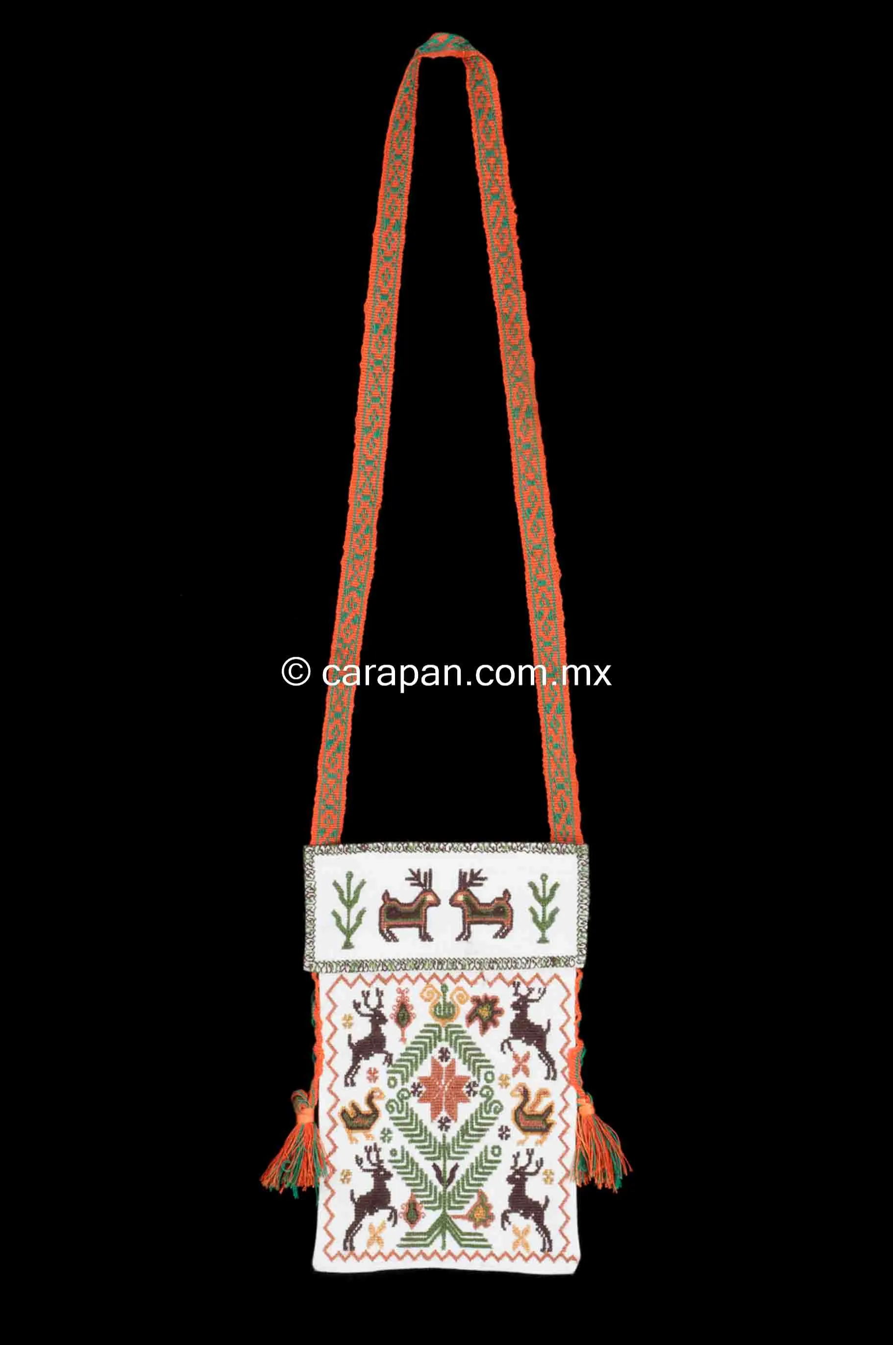 Mexican Textile Bag Embroidered by Mazahua Indigenous People