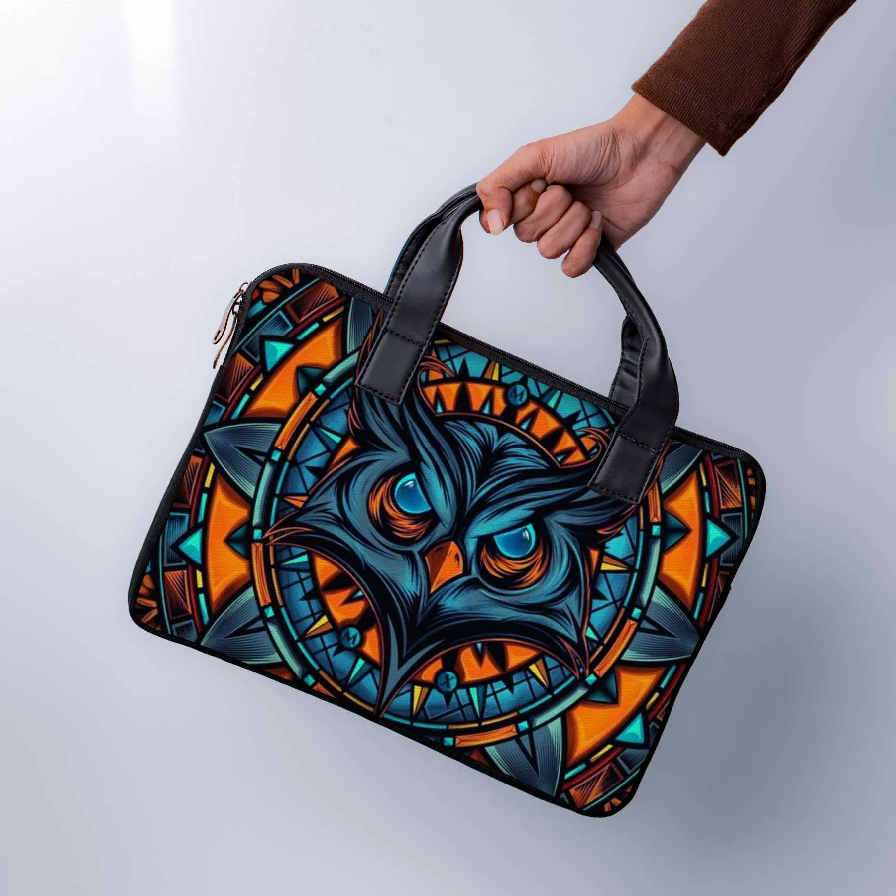 Mighty Owl Orange Laptop Sleeve With Handle