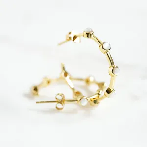 Mini Becky Hoop Earrings in Mother of Pearl