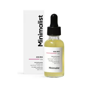 Minimalist 10% AHA BHA Exfoliating Serum For Beginners, AHAs (Lactic Acid & Glycolic Acid) & BHA (Salicylic Acid) Serum