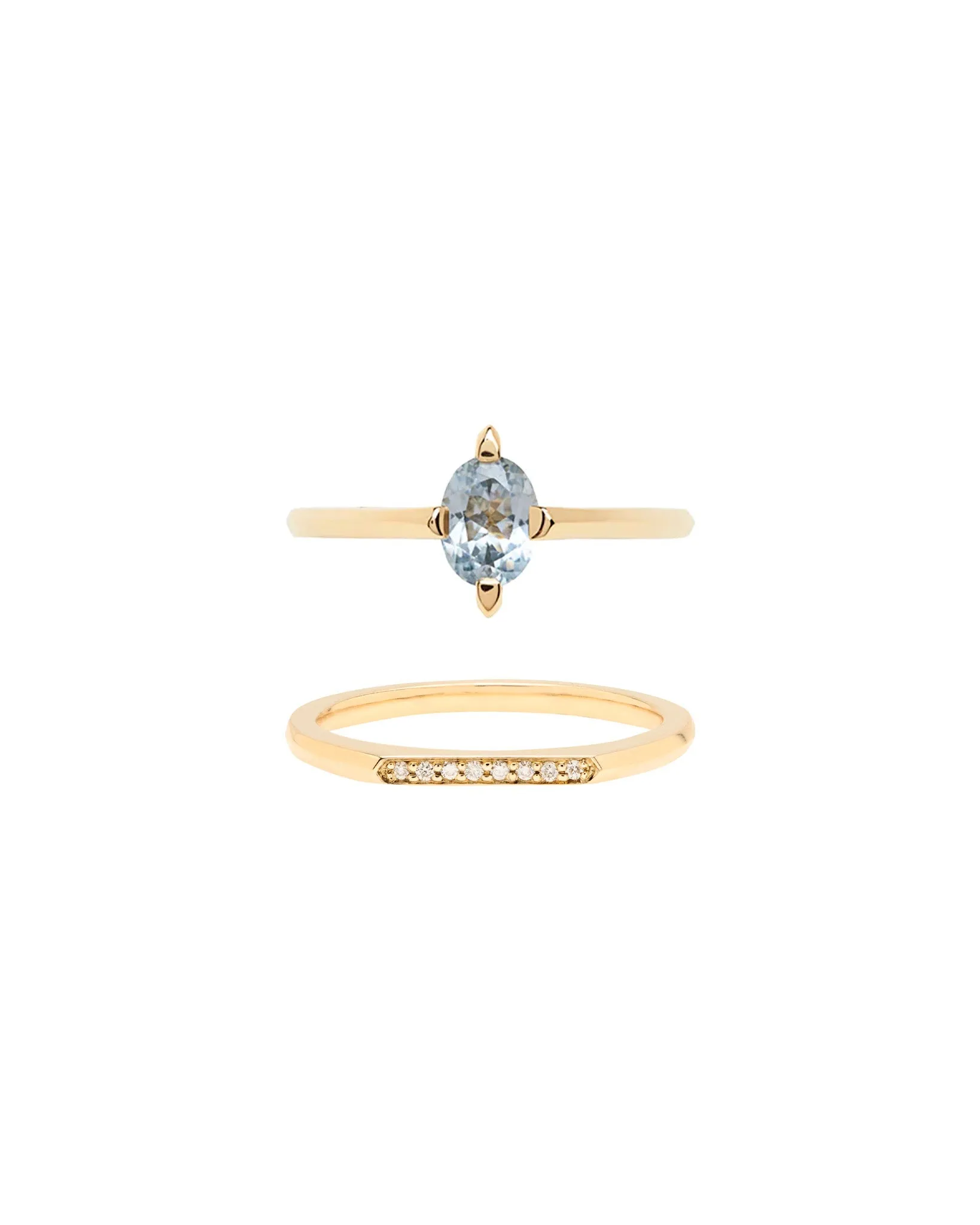 Minimalist Arc   Minimalist Pavé Band Ring Set