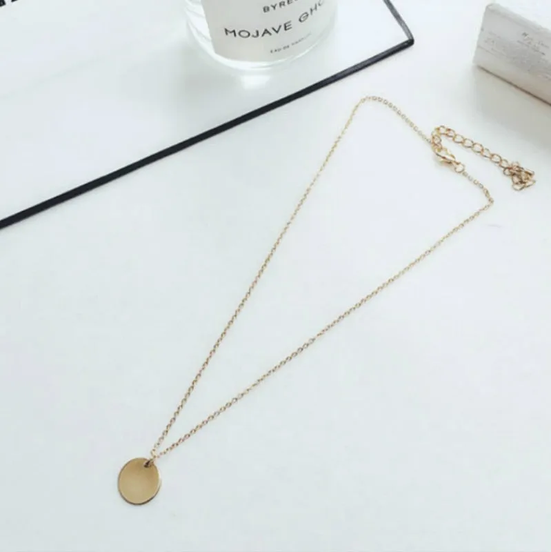 Minimalist Disc Pendant Necklace