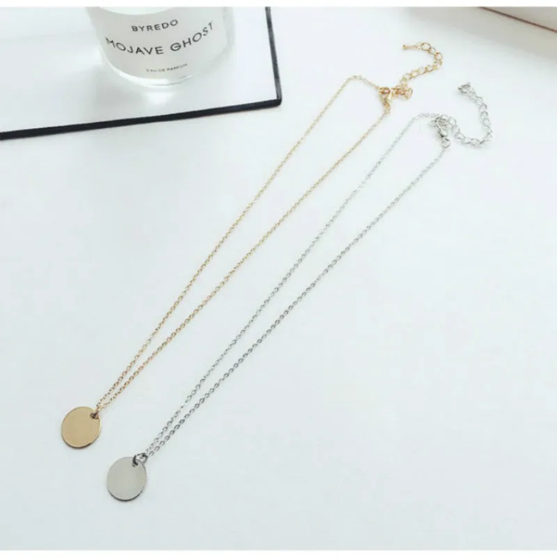 Minimalist Disc Pendant Necklace
