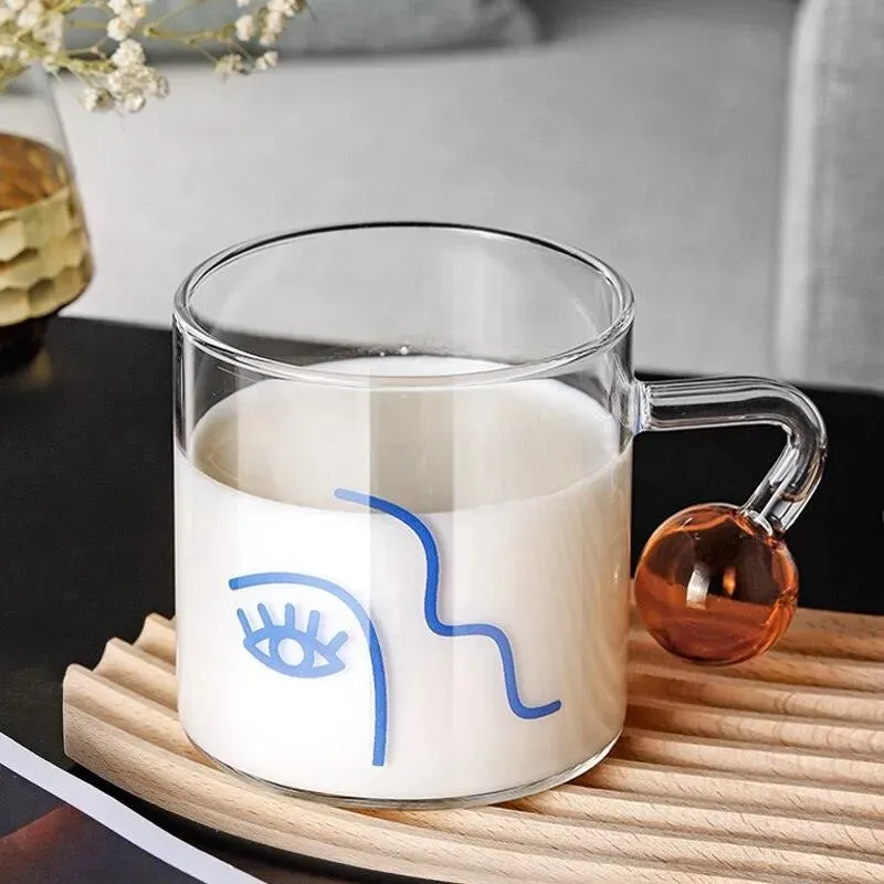 Minimalist Female Face Water Glass with Handle