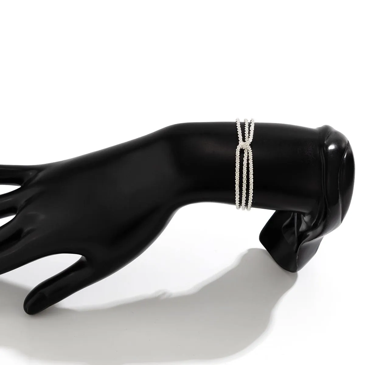 Minimalist Three Layered Two Tone Twisted Chain Bracelet