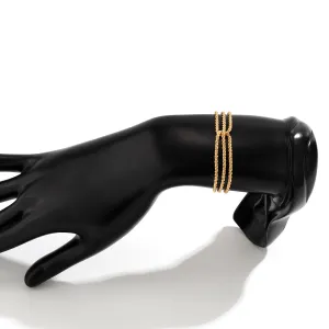 Minimalist Three Layered Two Tone Twisted Chain Bracelet