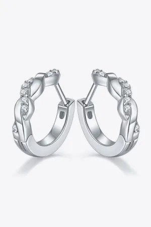 Moissanite Twisted Platinum-Plated Earrings