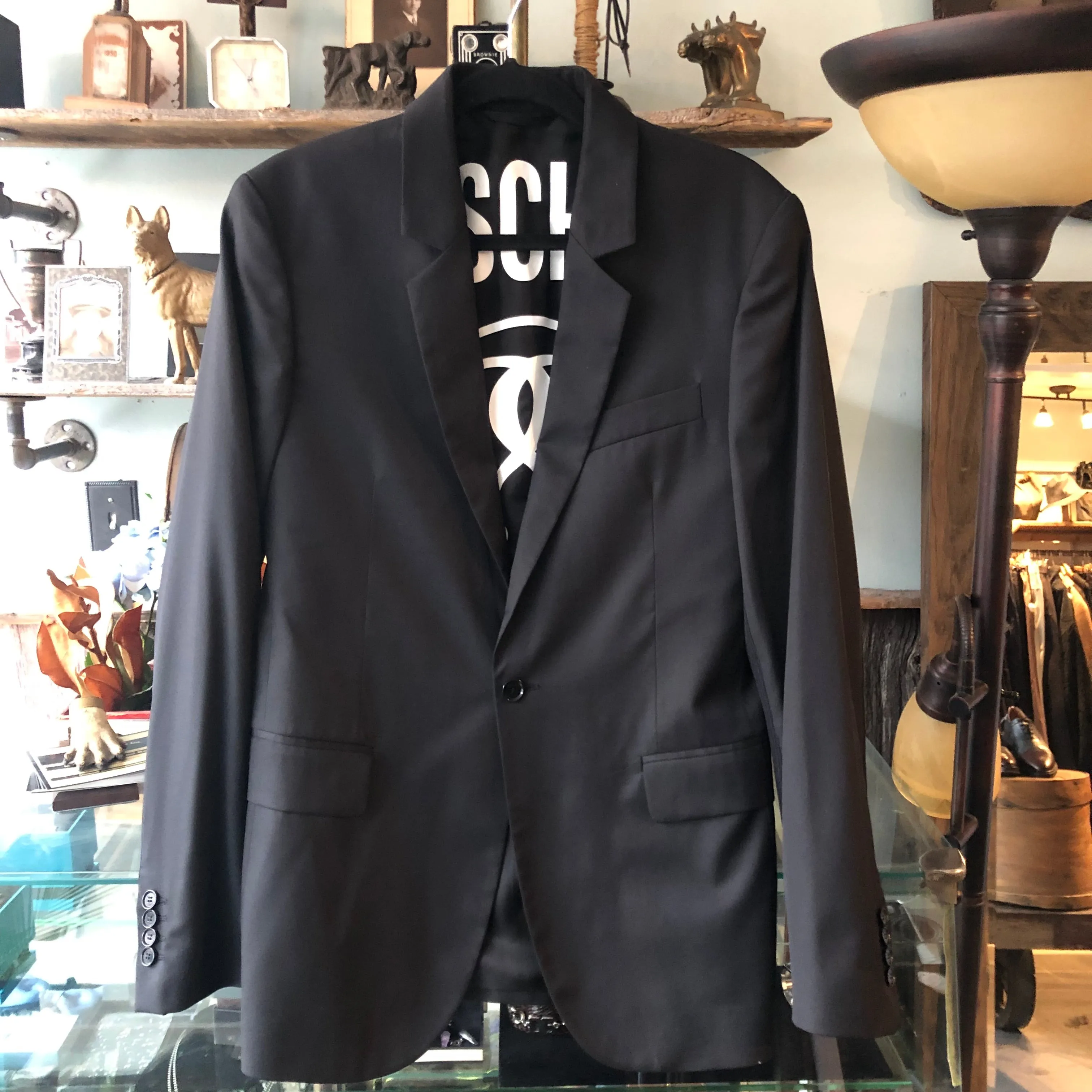 Moschino Couture Black Logo Interior Blazer - 38