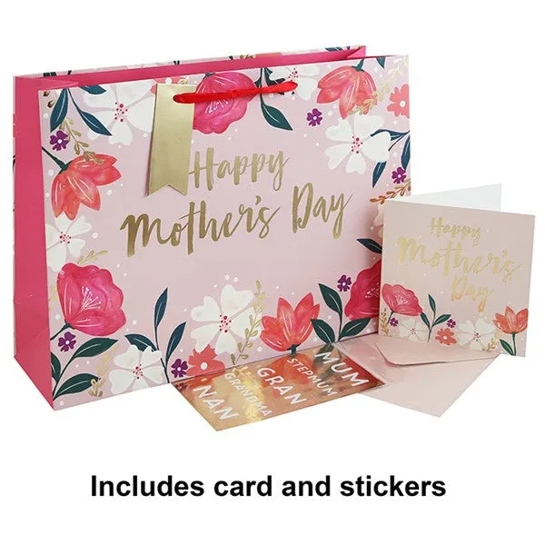Mothers Day Floral Shopper Bag With Card