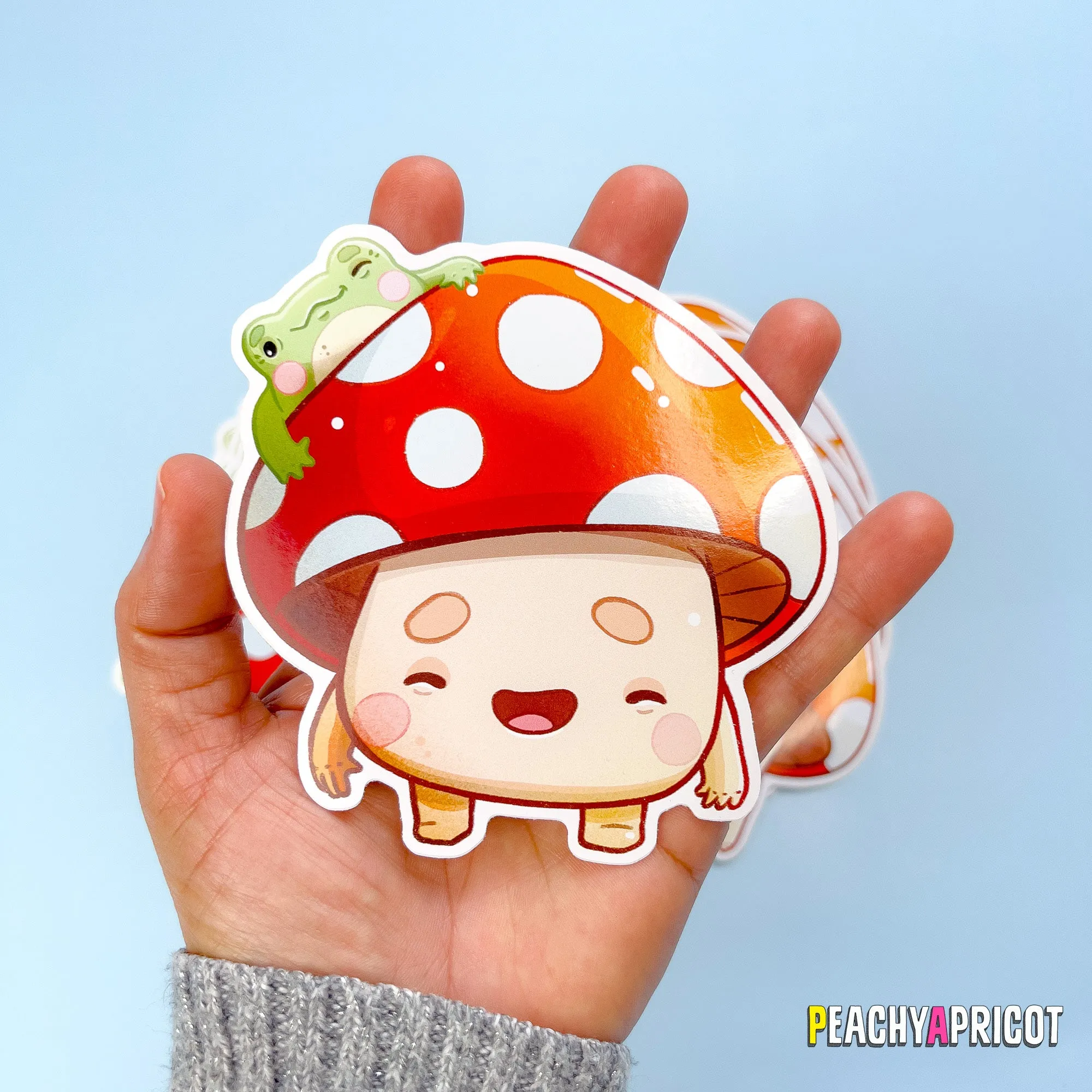 Mushroom and Frog Vinyl Sticker