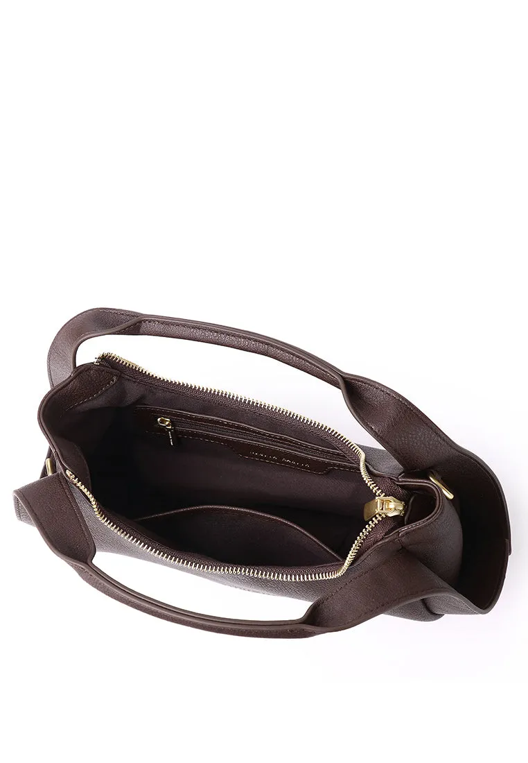 Naomi Curved Top Handle Bag (Coffee)