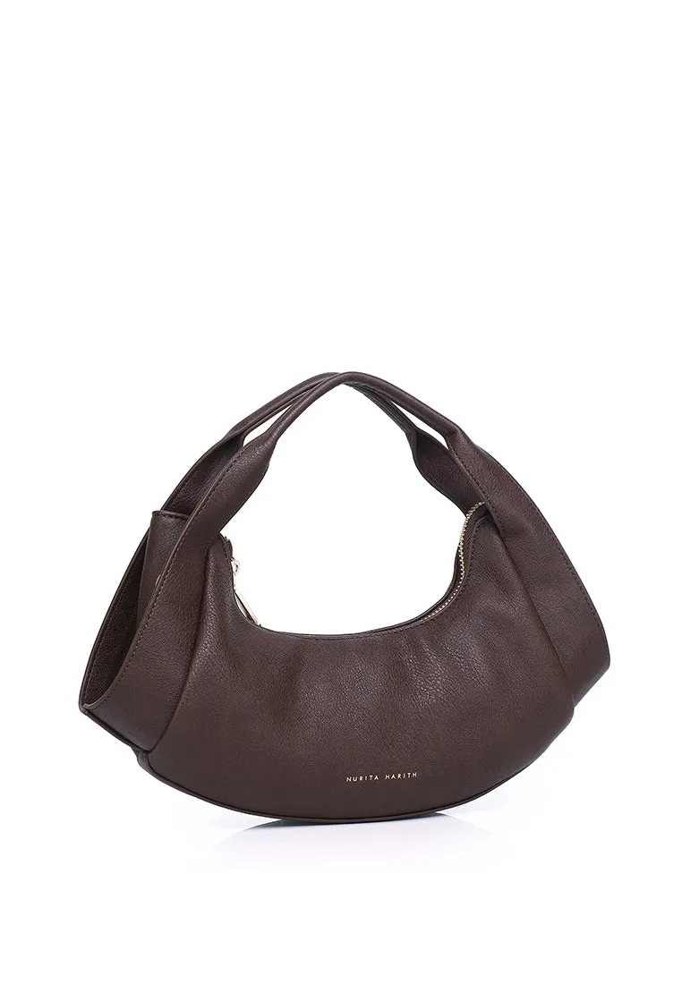 Naomi Curved Top Handle Bag (Coffee)