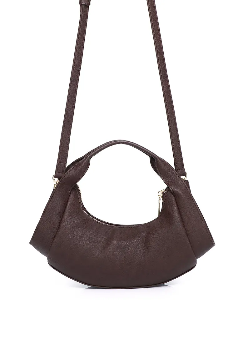 Naomi Curved Top Handle Bag (Coffee)