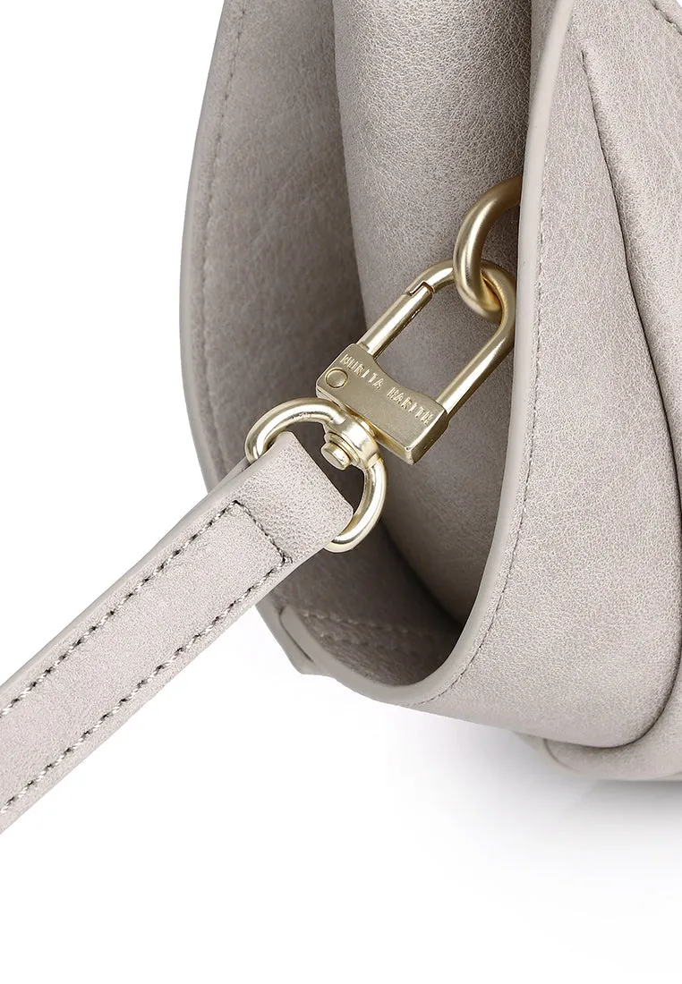 Naomi Curved Top Handle Bag (Khaki)