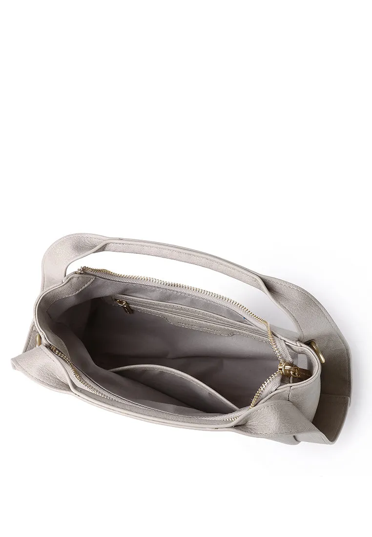 Naomi Curved Top Handle Bag (Khaki)