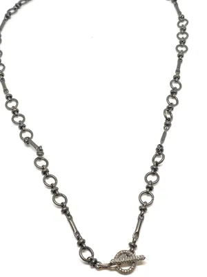 Nathan & Moe 22" Oxidized Chain with Oxidized Diamond Mini Toggle