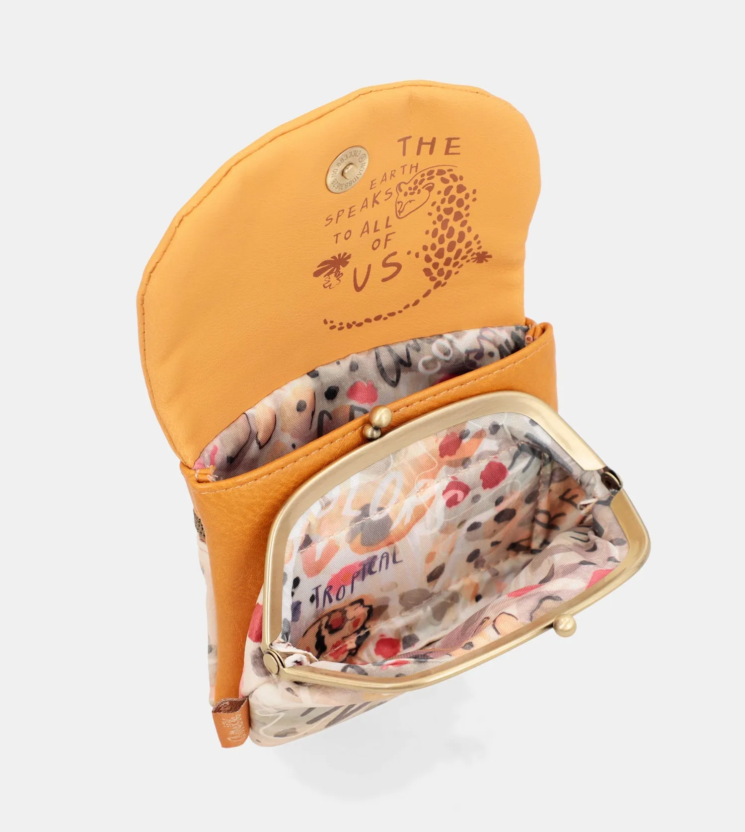 Nature Pachamama ochre flap wallet