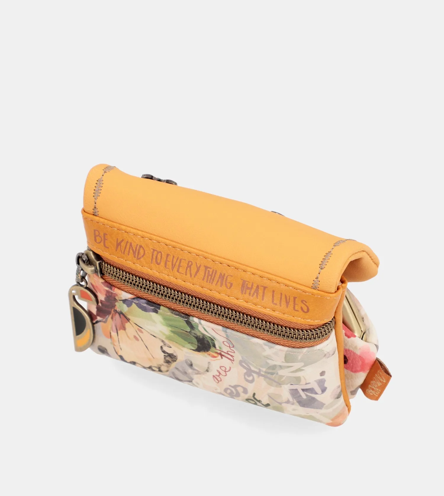 Nature Pachamama ochre flap wallet