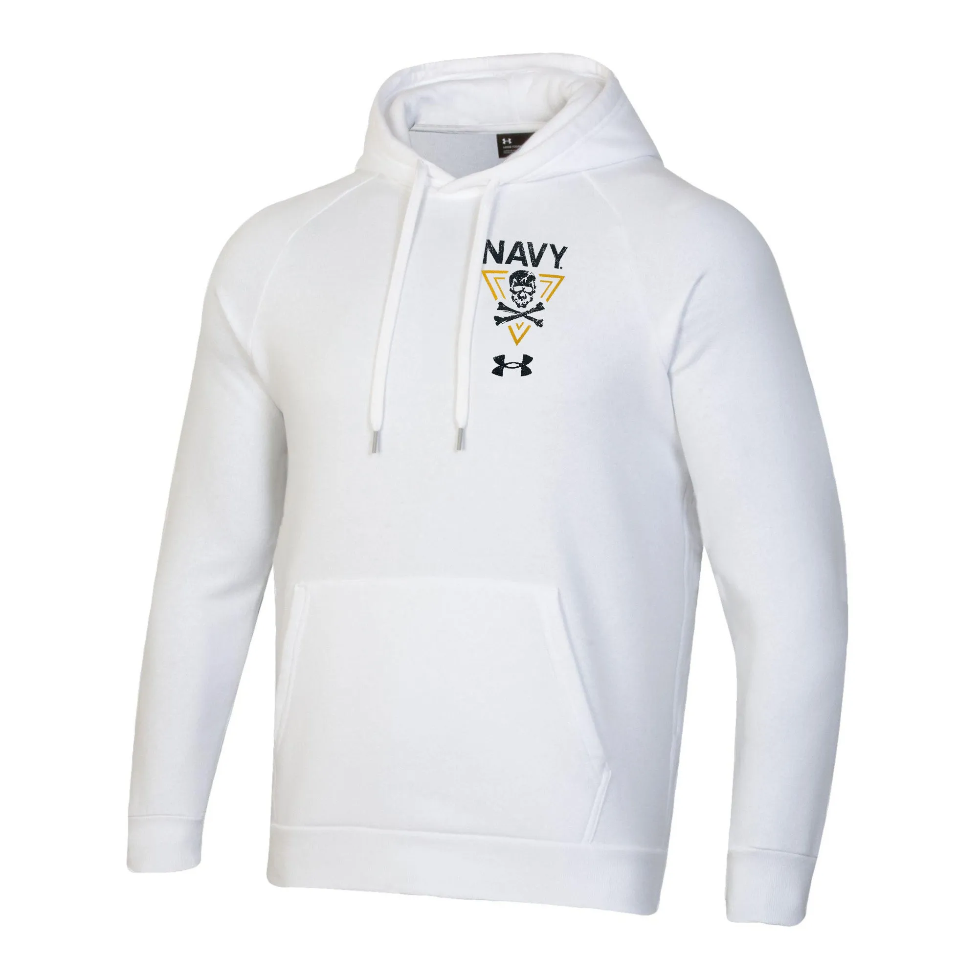 Navy Under Armour 2024 Rivalry 2-Sided Fear the Bones Fleece Hood (White)