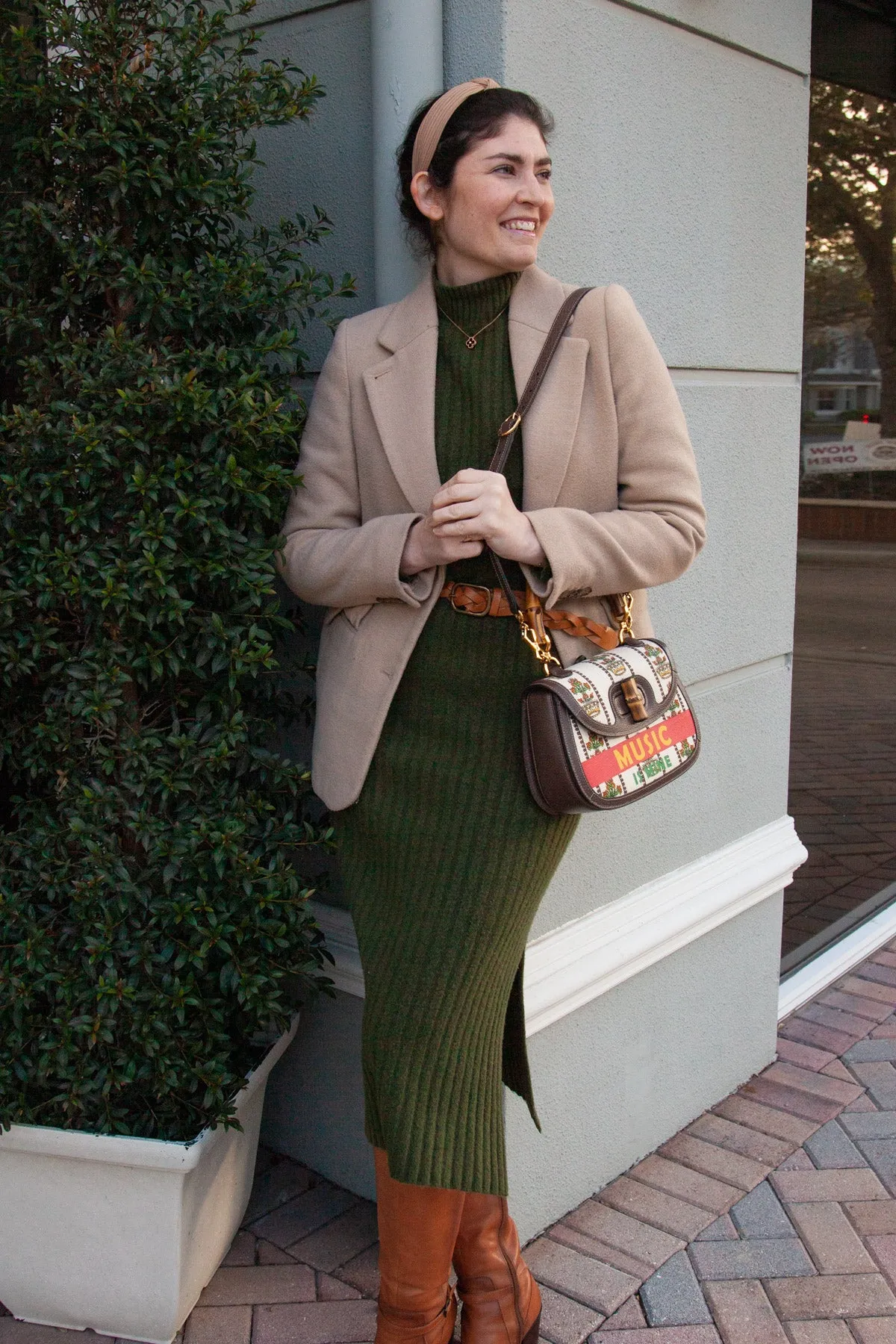 New Convertible Bamboo Handle Bag