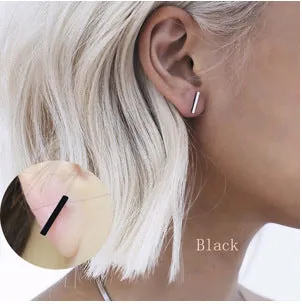New Punk Minimalist Word Stud Earrings Fashion Allergy Rod Earpins Ear Plug Alloy Earrings