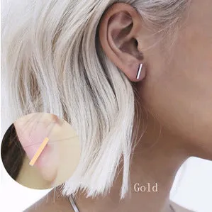 New Punk Minimalist Word Stud Earrings Fashion Allergy Rod Earpins Ear Plug Alloy Earrings
