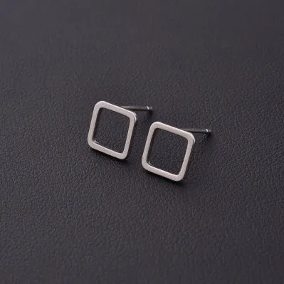 New Punk Minimalist Word Stud Earrings Fashion Allergy Rod Earpins Ear Plug Alloy Earrings