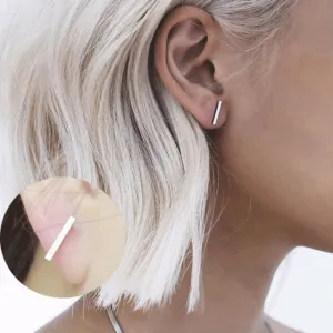 New Punk Minimalist Word Stud Earrings Fashion Allergy Rod Earpins Ear Plug Alloy Earrings