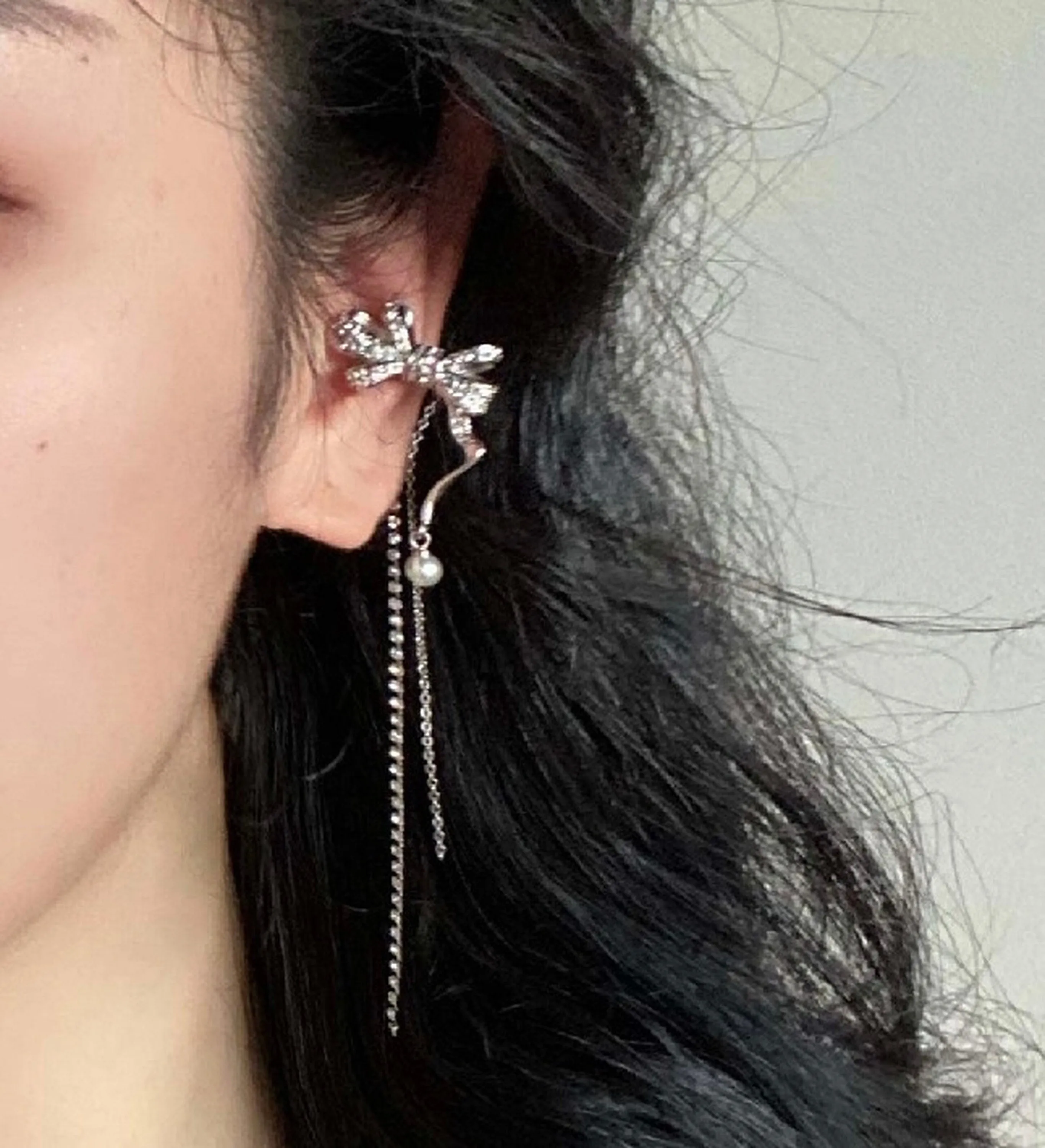 No piercing ribbon earrings
