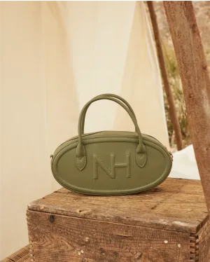 Nurita Harith Nyeki Oval Top Handles Bag (Dark Olive Green)