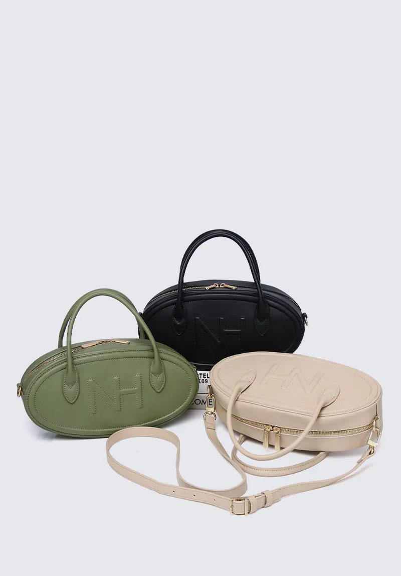 Nurita Harith Nyeki Oval Top Handles Bag (Dark Olive Green)