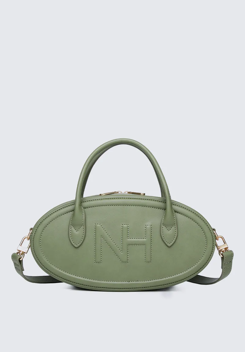 Nurita Harith Nyeki Oval Top Handles Bag (Dark Olive Green)