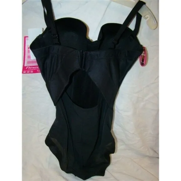 NWOT Flexees 36C Easy Up Strapless Firm Control Bodybriefer 1256 Black 116181