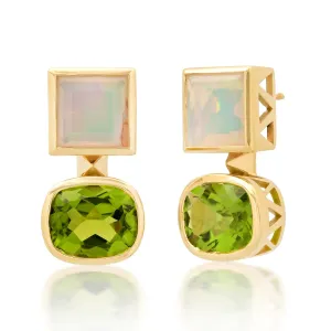 Opal and Peridot Duo Earrings